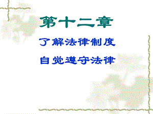 了解法律制度自觉遵守法律.ppt