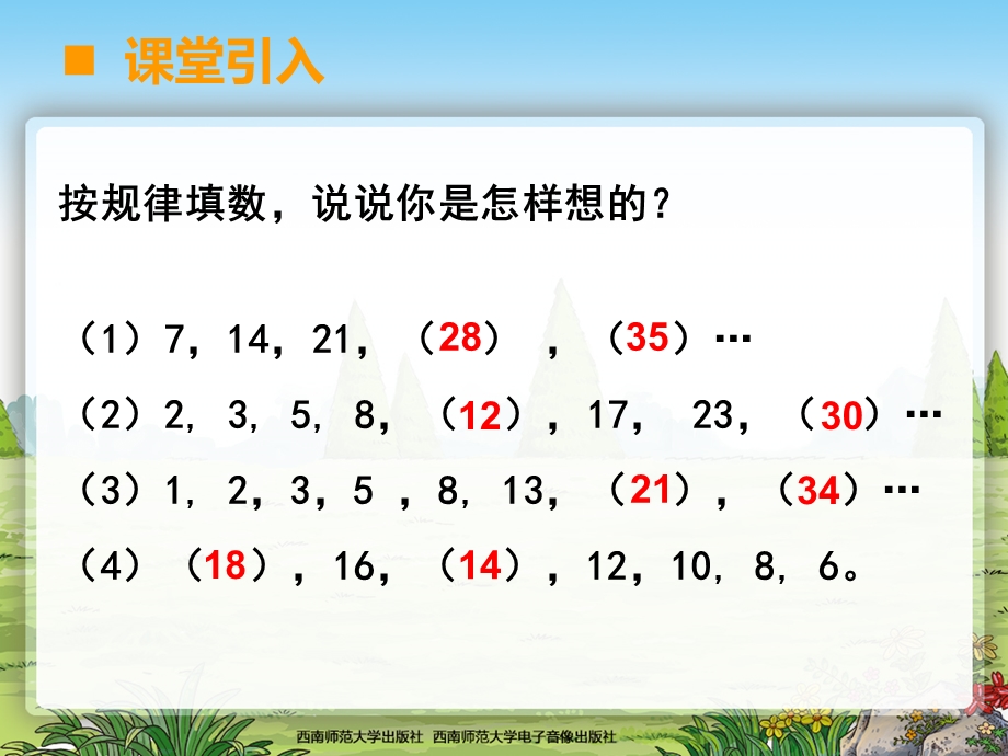 西南师大版三级下册第三单元探索规律.ppt_第3页