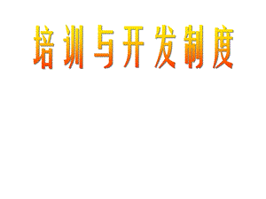 培训与开发制度.ppt