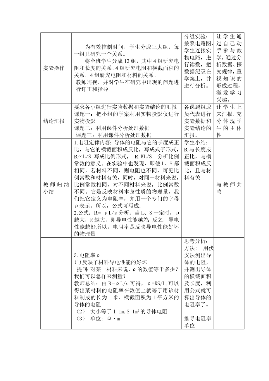 电阻定律电阻率教学设计.doc_第3页