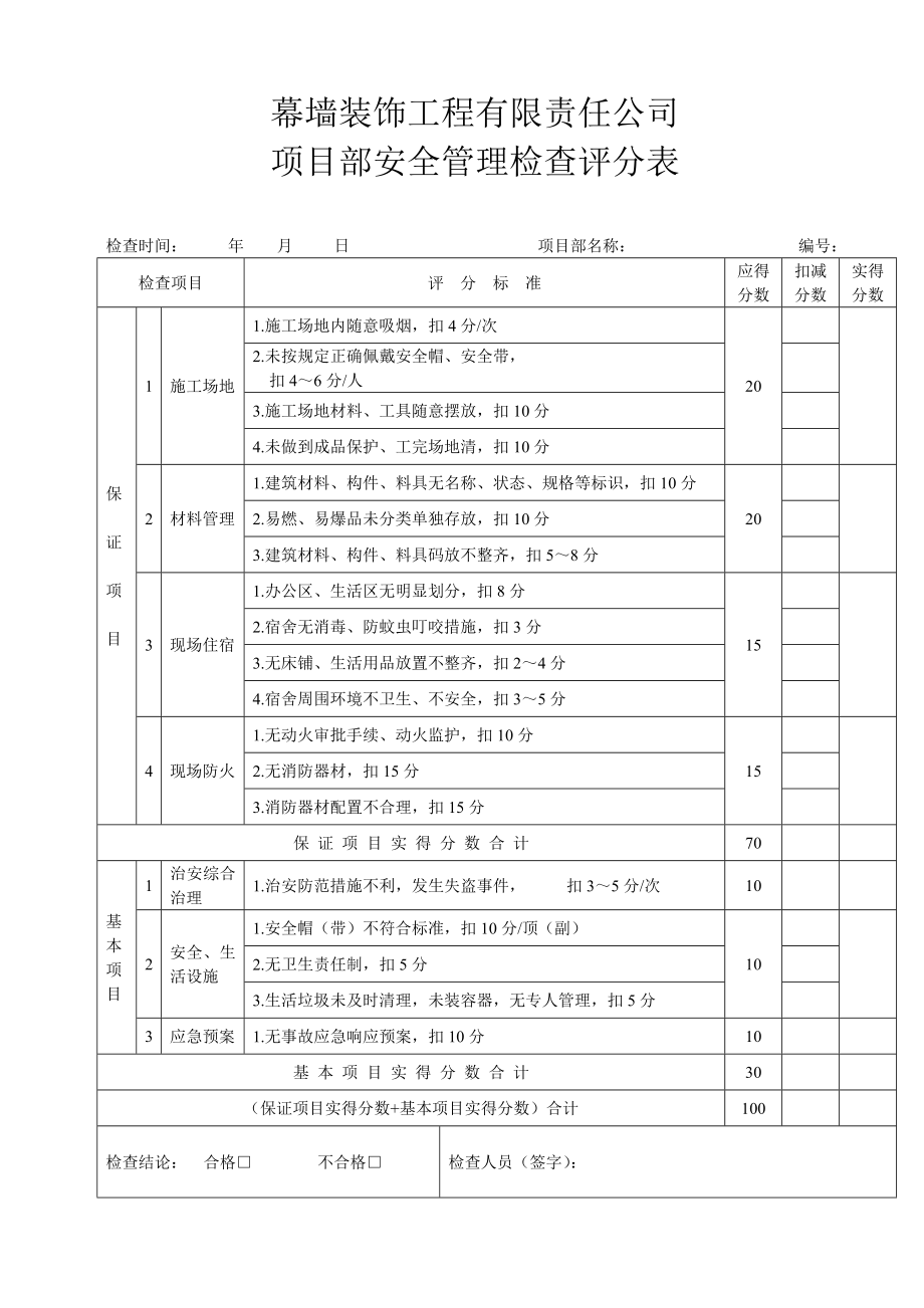 项目部安全管理检查评分表.doc_第2页