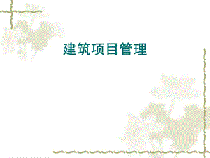 建筑项目管理.ppt