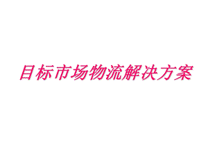 目标市场物流解决方案.ppt