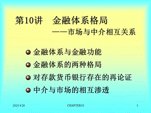 金融体系格局——市场与中介相互关系.ppt