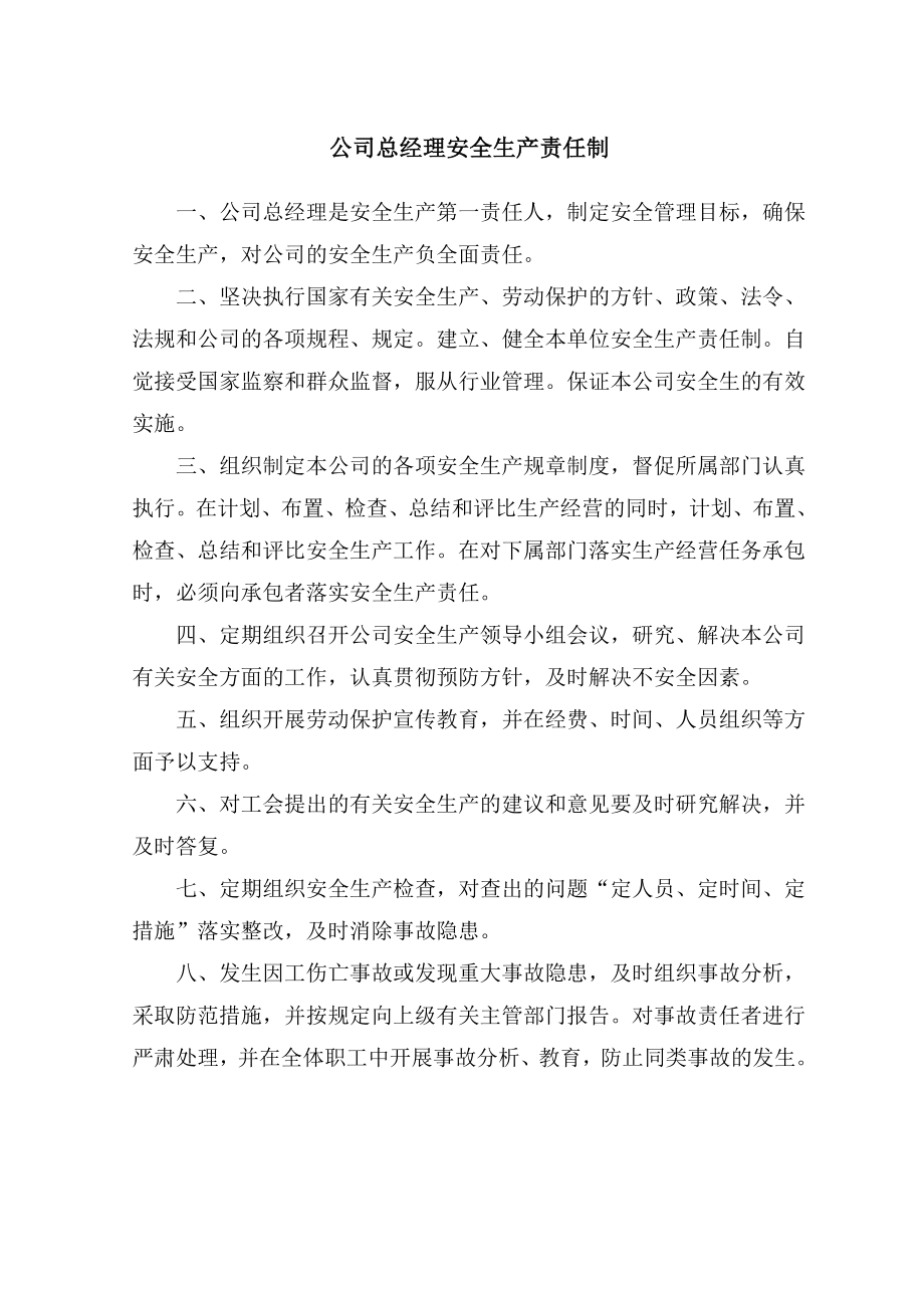 企业主要人员及主要职能部门安全生产责任制 .doc_第2页