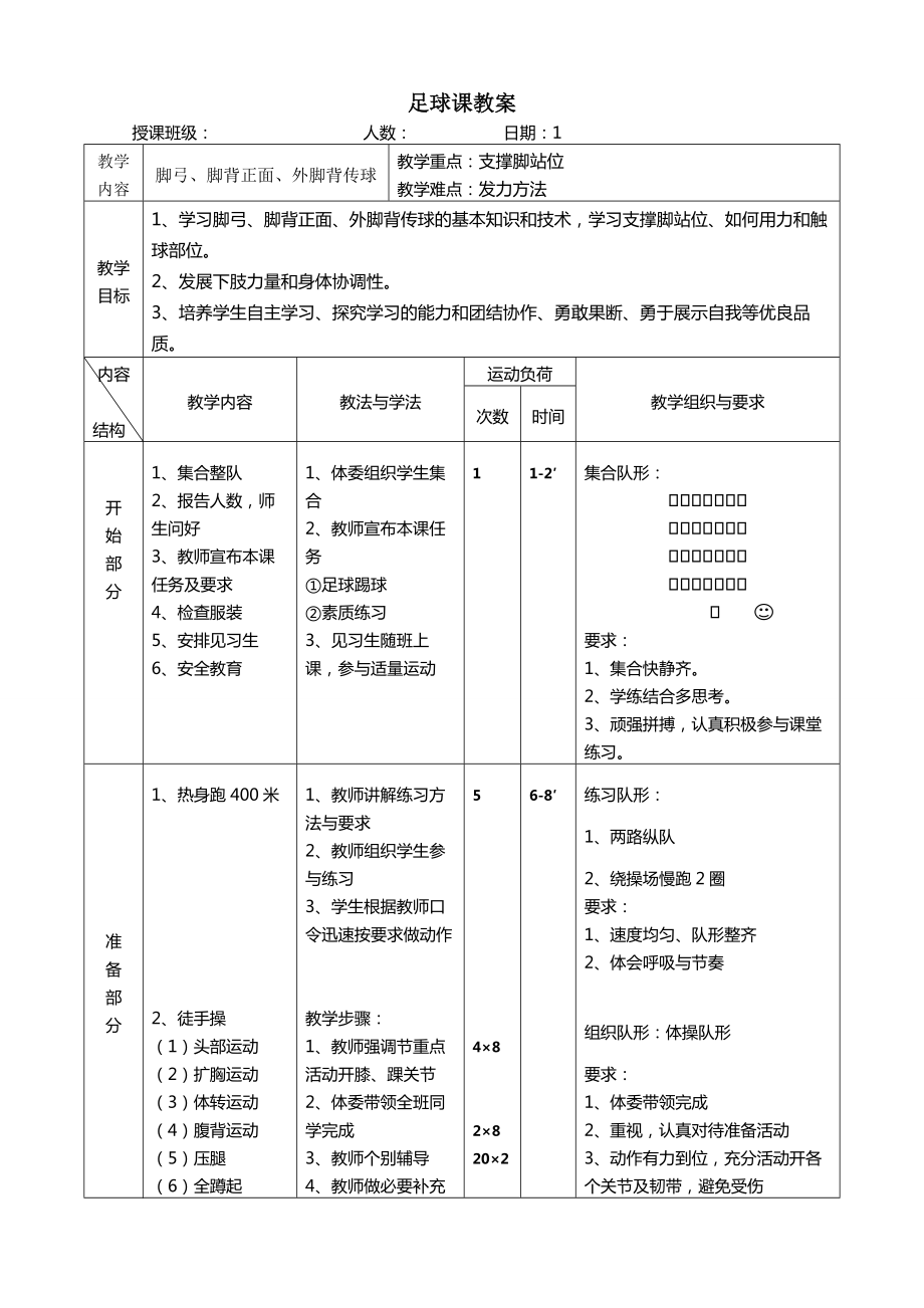 初中足球课优秀教案全集.doc_第1页