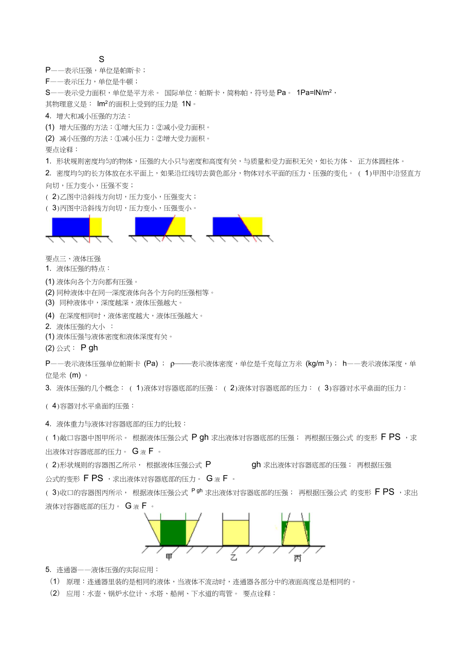 初二物理下册《压强》全章复习与巩固(基础)知识讲解(带答案解析).docx_第2页