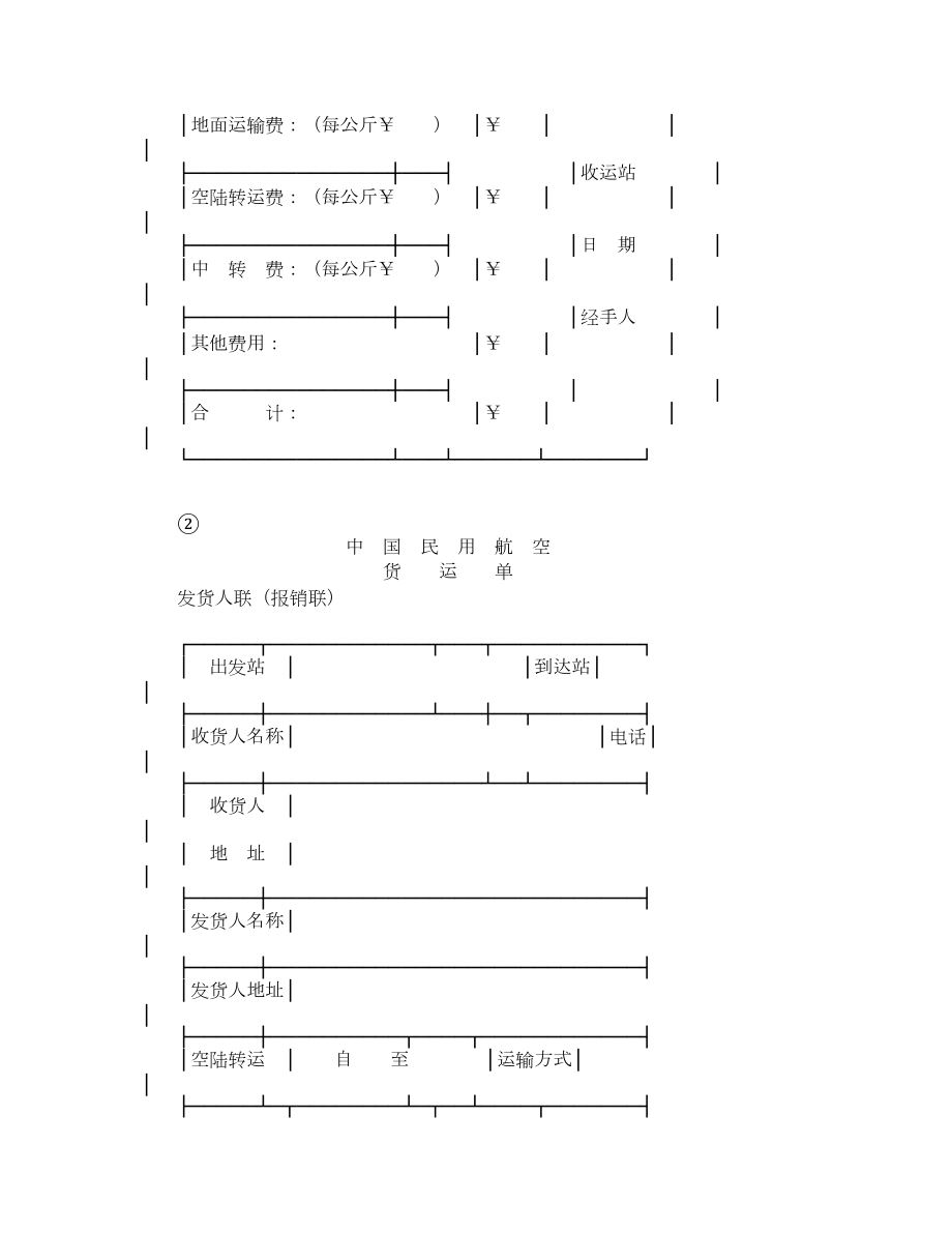 中国民用航空货运单（１）（２）（３）（４）.doc_第2页