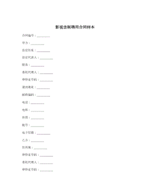 影视录制聘用合同样本.doc