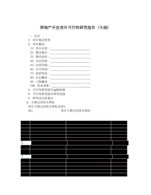 房地产开发项目可行性研究报告（大纲）.doc