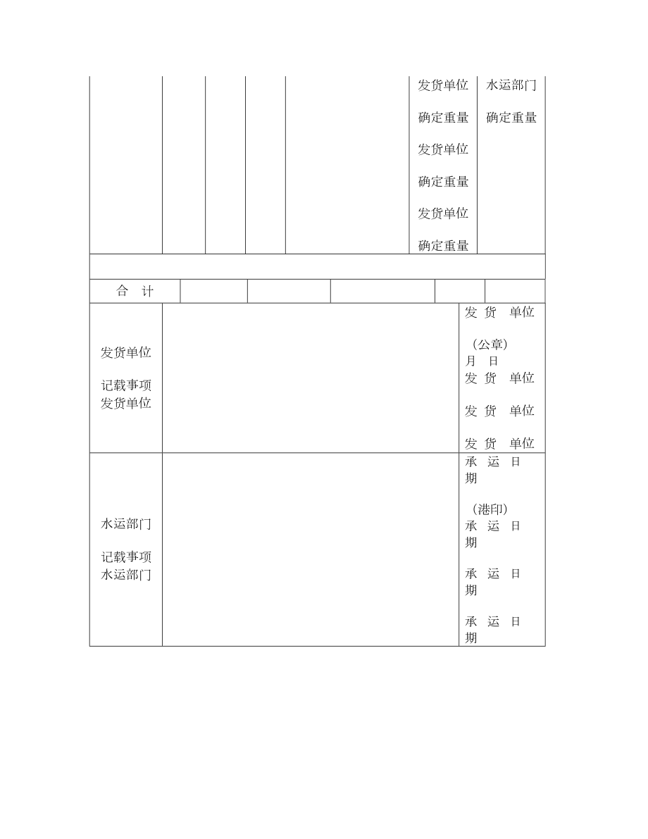 港务管理局海江河联运货物水运合同登记单.doc_第2页