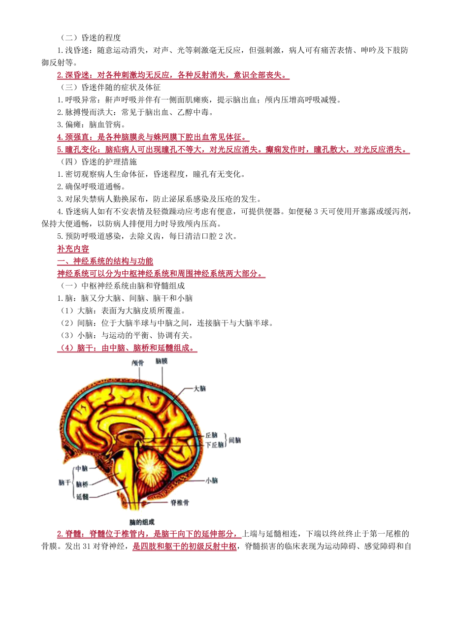 初级护师考试辅导-第10章-神经系统疾病病人的护理(讲义).doc_第3页