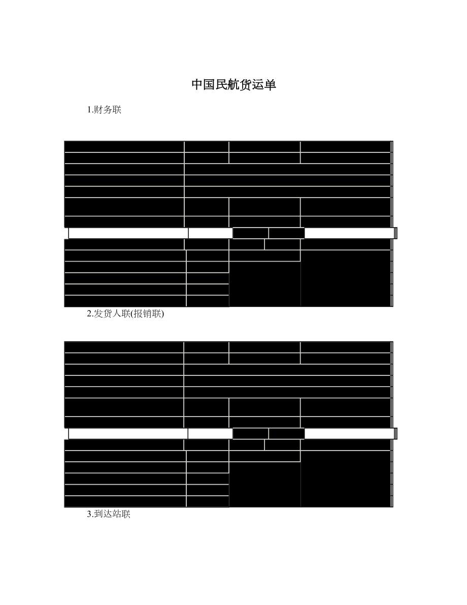 中国民航货运单.doc_第1页