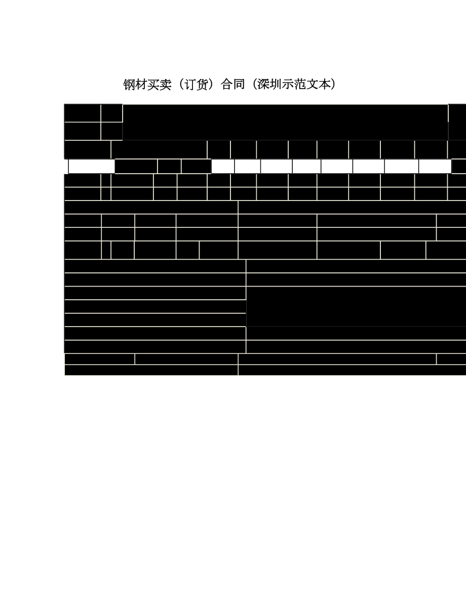 钢材买卖（订货）合同（深圳示范文本）.doc_第1页