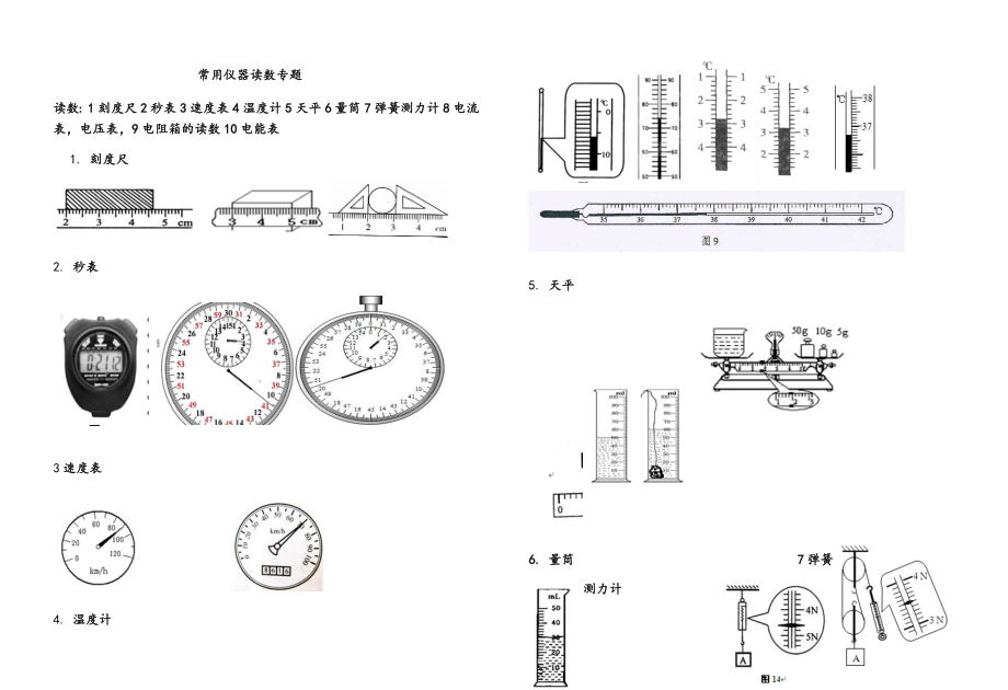 初中物理读数作图专题训练.doc_第1页