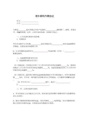 项目委托代理协议.doc