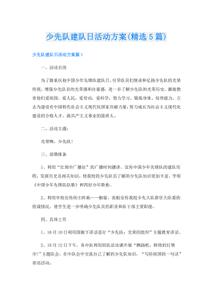 少先队建队日活动方案(精选5篇).doc