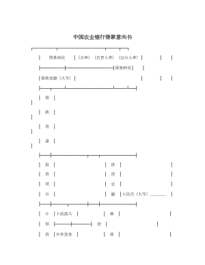 中国农业银行借款意向书.doc