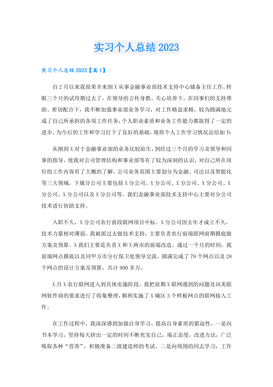 实习个人总结2023.doc_第1页