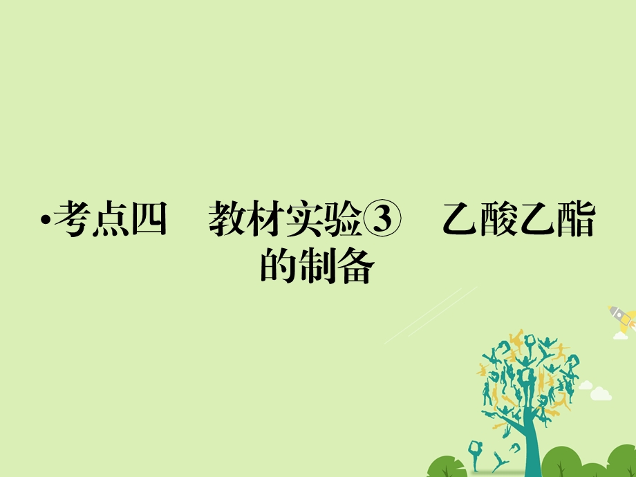 高考化学大二轮复习 第Ⅰ部分 专题突破三 各类试题的载体元素化合物 第12讲 常见有机物及其应用 考点4 教材实验③乙酸乙酯的制备课件..ppt_第1页