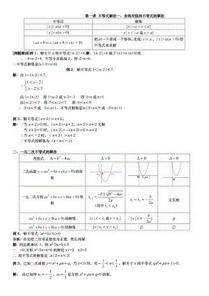 含绝对值的不等式解法一元二次不等式解法.doc