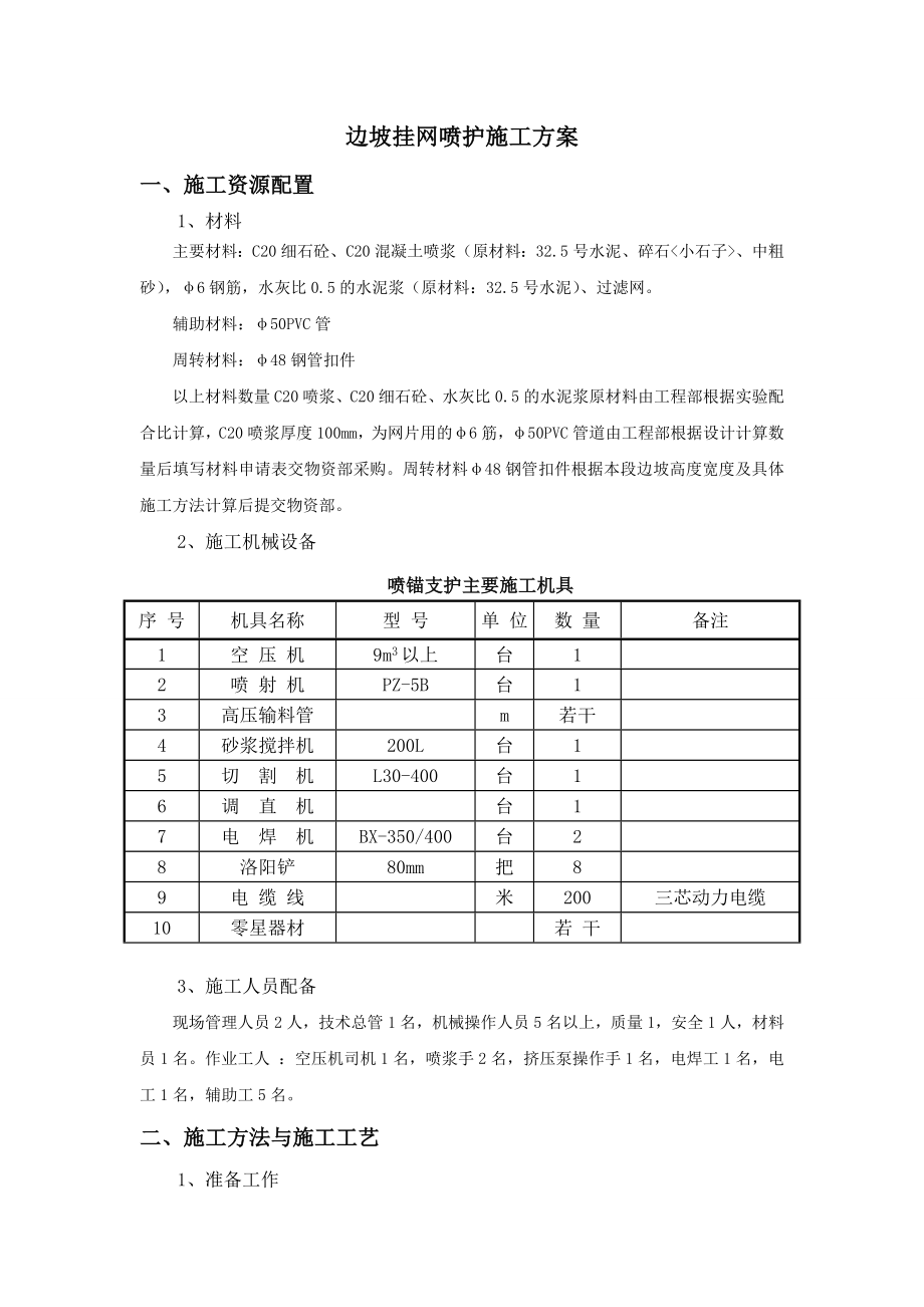 喷浆护坡施工及方案.doc_第1页