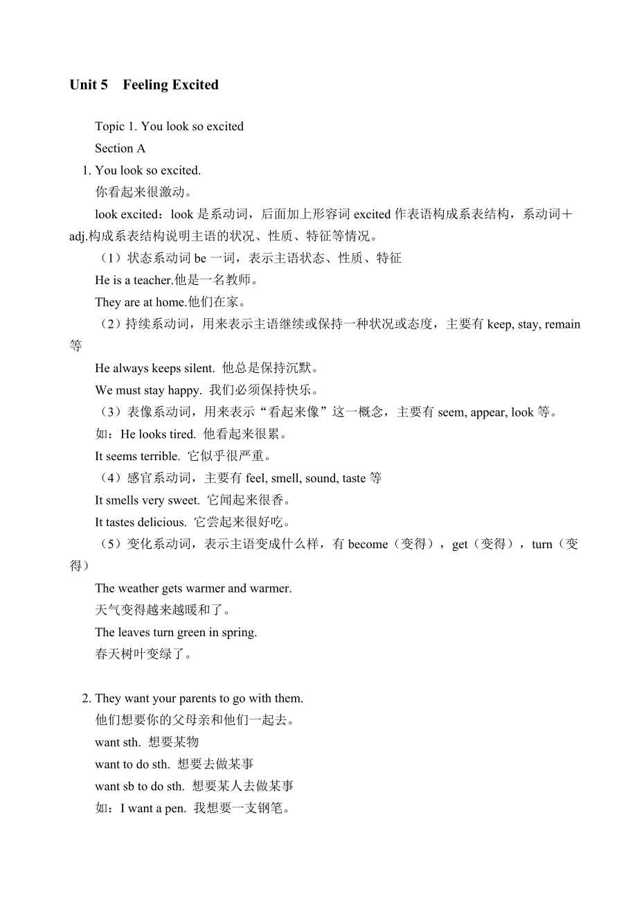 最新仁爱八下Unit 5同步辅导与练习Unit 5名师精心制作教学资料.doc_第1页