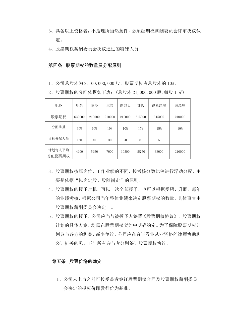 最新某知名企业股票期权激励方案名师精心制作教学资料.doc_第3页