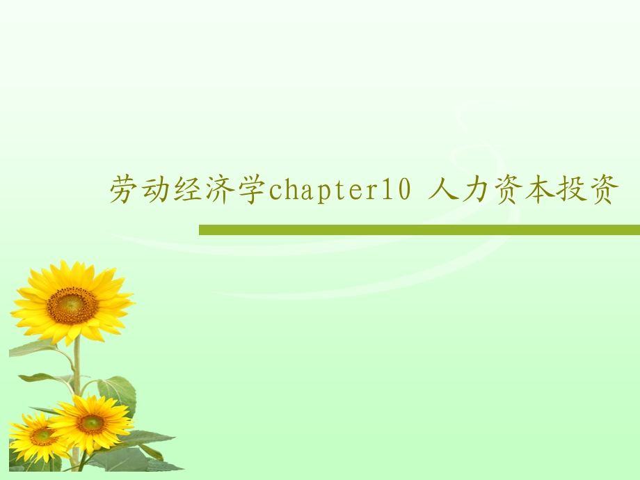 劳动经济学chapter10人力资本投资.ppt_第1页