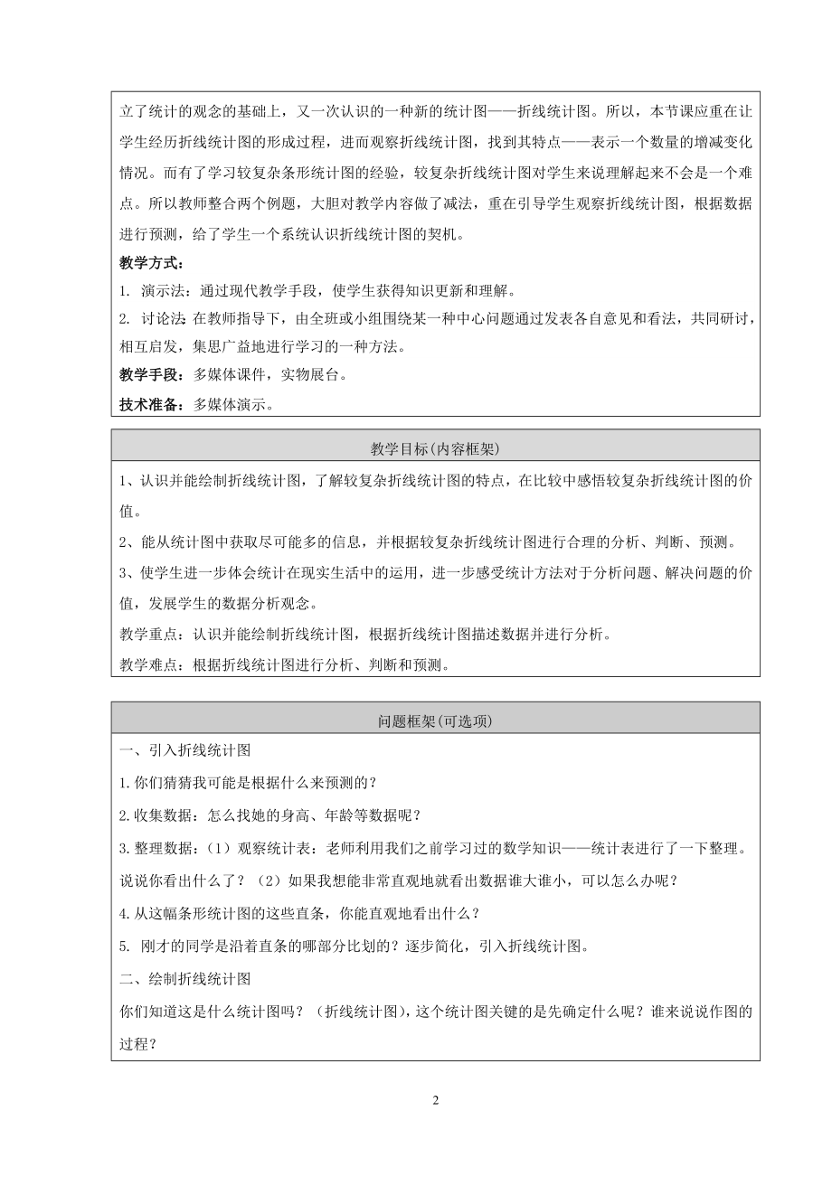 【教学设计】丰台区第五小学＋王昊＋五下折线统计图教学文档.doc_第2页