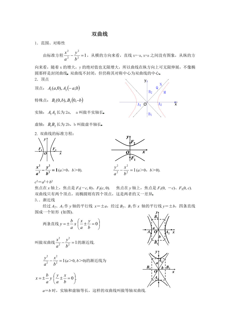 双曲线的复习资料精华版.doc_第1页