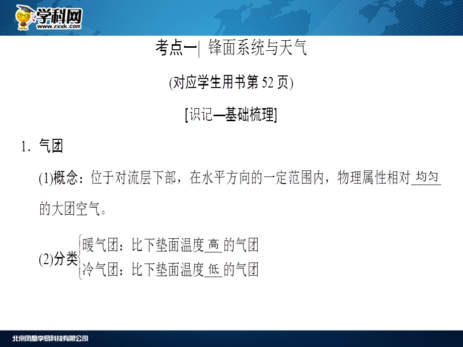 高三一轮复习人教版 必修一第二单元 地球上的大气第三节常见的天气系统 (共60张PPT).ppt_第3页