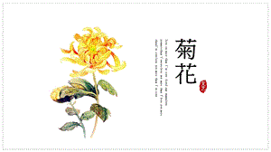 小清新菊花创意通用动态PPT模板.pptx