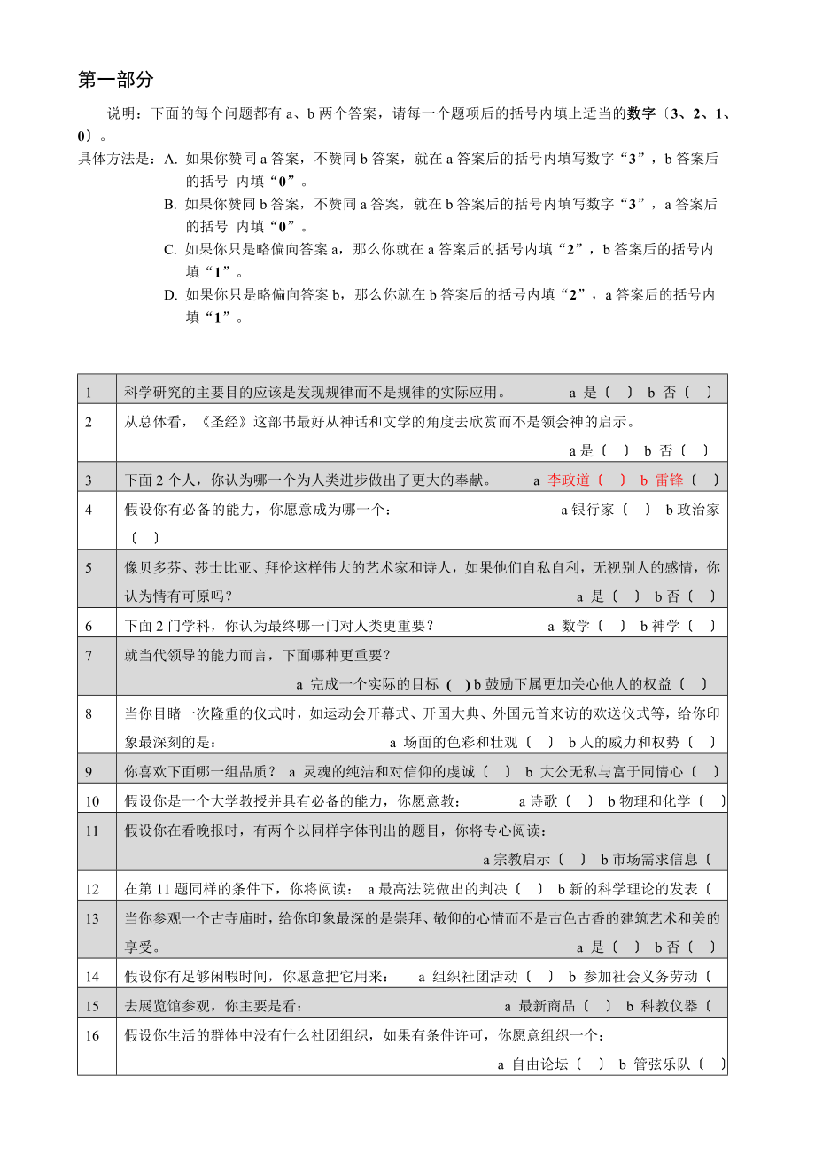 奥尔波特价值观量表.doc_第1页