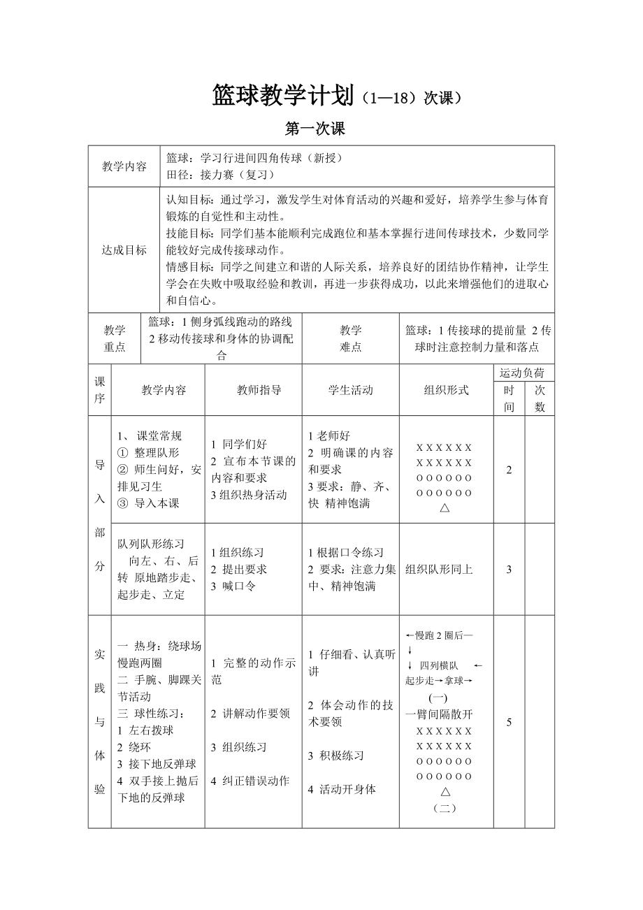 高二篮球教学计划(1--18).doc_第1页