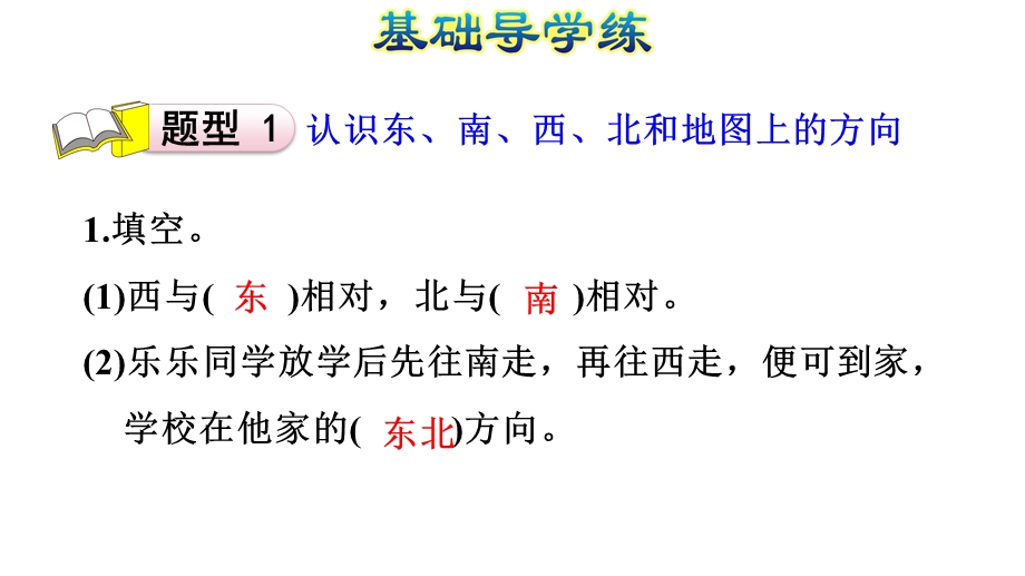 三年级下册数学习题课件第1单元阶段专练　位置与方向的练习 人教新课标 (共10张PPT).ppt_第2页