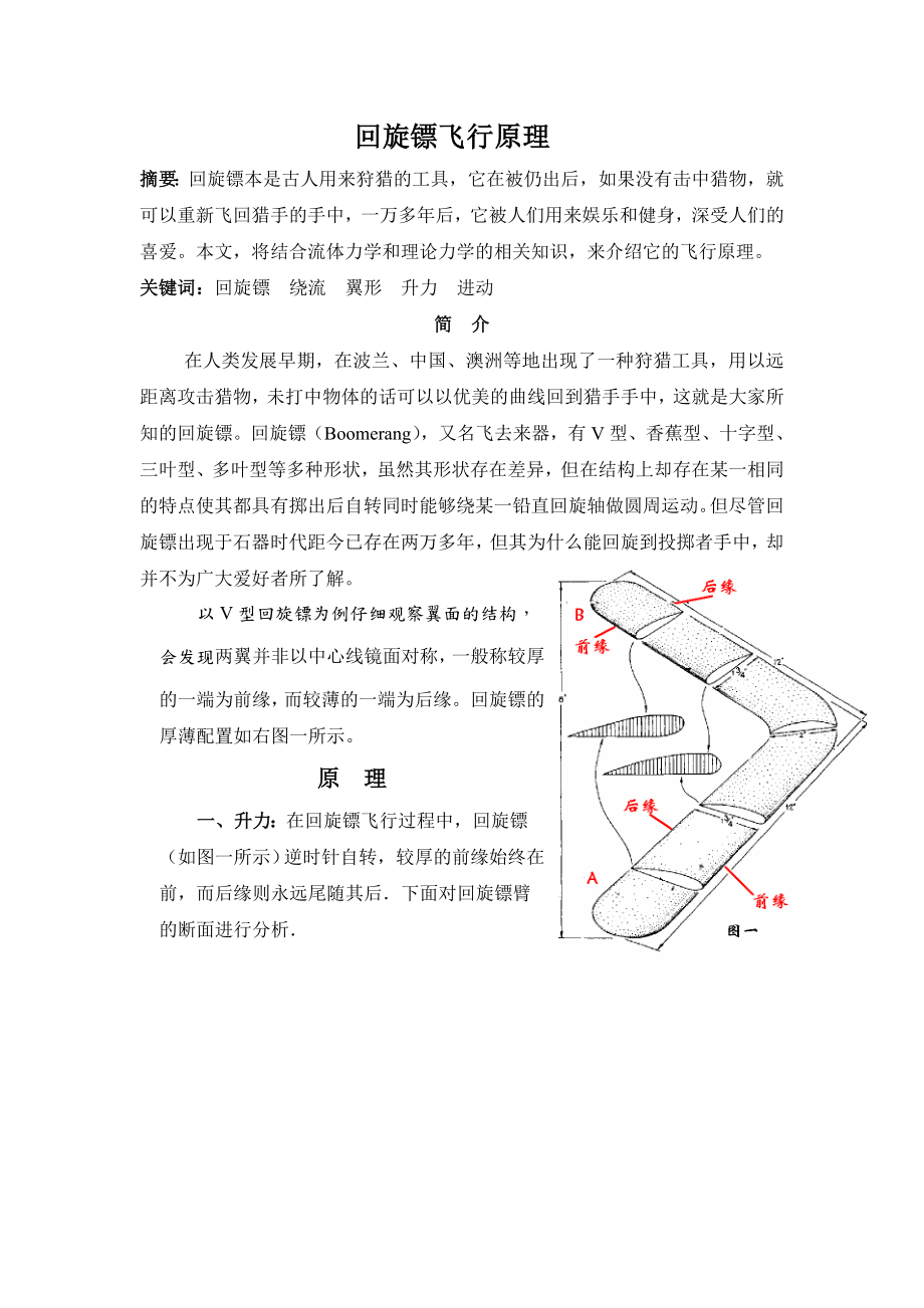 回旋镖飞行原理.doc_第1页