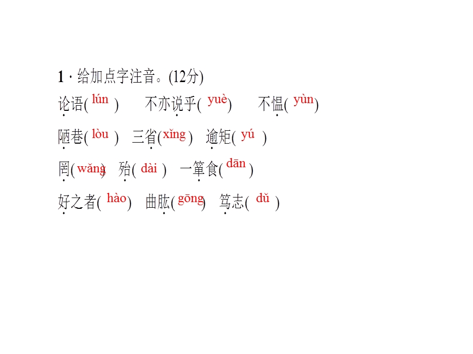 人教版语文河南专版七年级上册作业课件：11．论语十二章 (共30张PPT).ppt_第3页