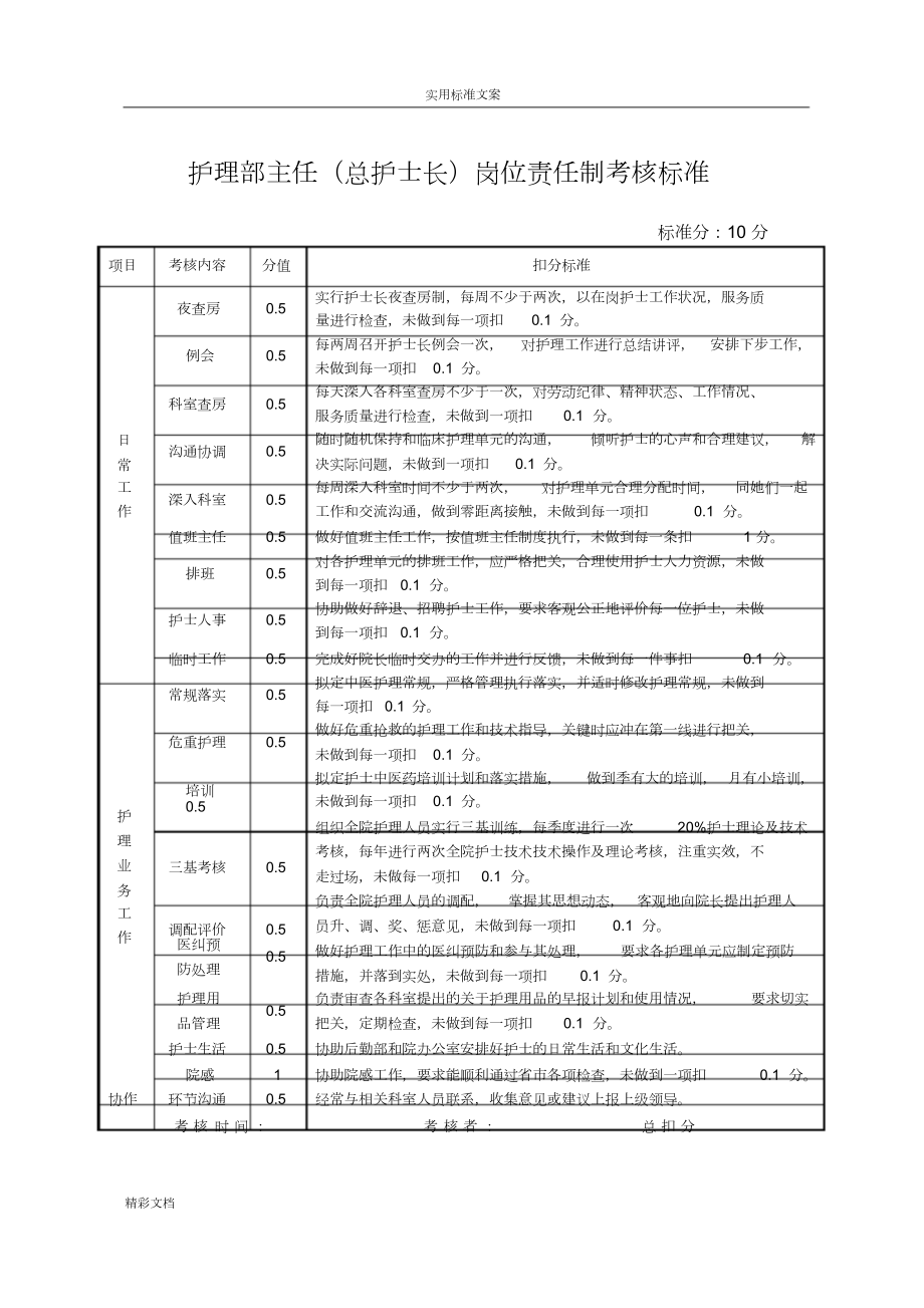 各层次护理管理岗位职责及考核实用标准.doc_第3页