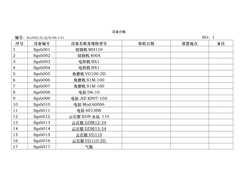 各种设备维护保养记录文本表格模板.doc_第2页