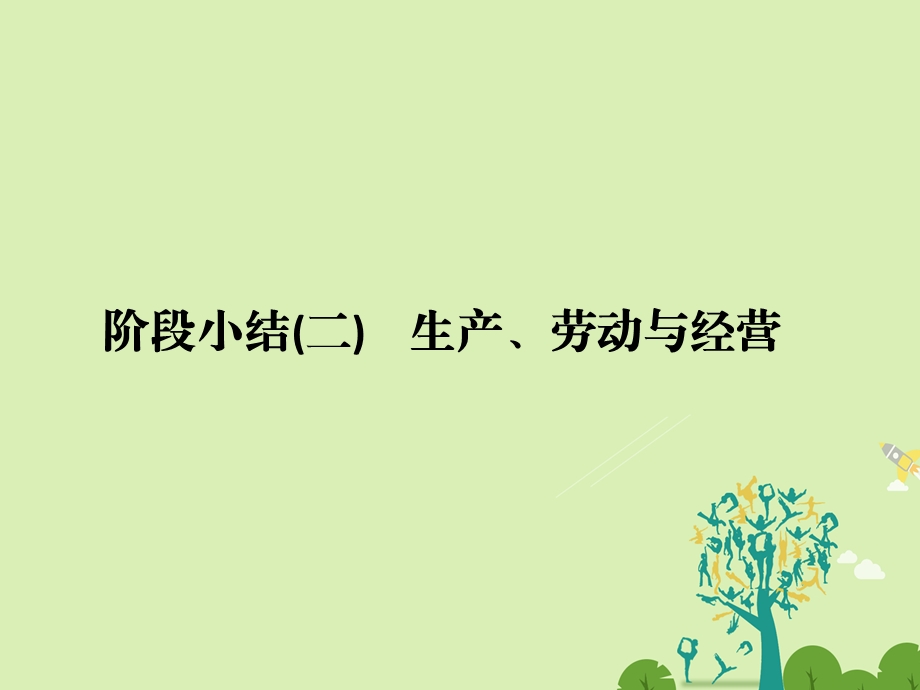 高考政治二轮复习第一篇 精练概讲专题 经济生活 阶段小结二生产、劳动与经营课件必修11..ppt_第1页