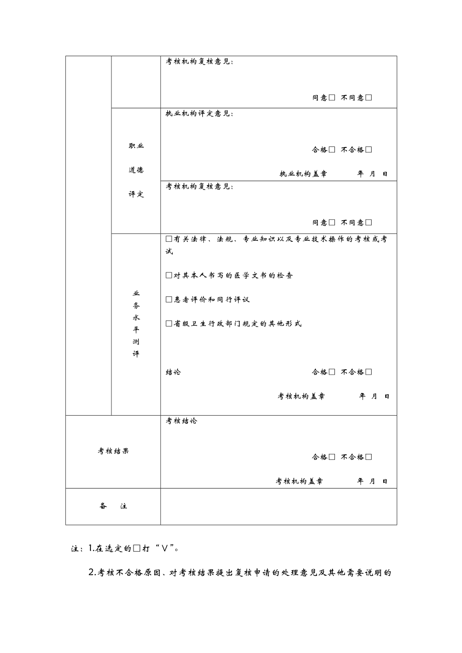 医师定期考核表(全套).doc_第2页