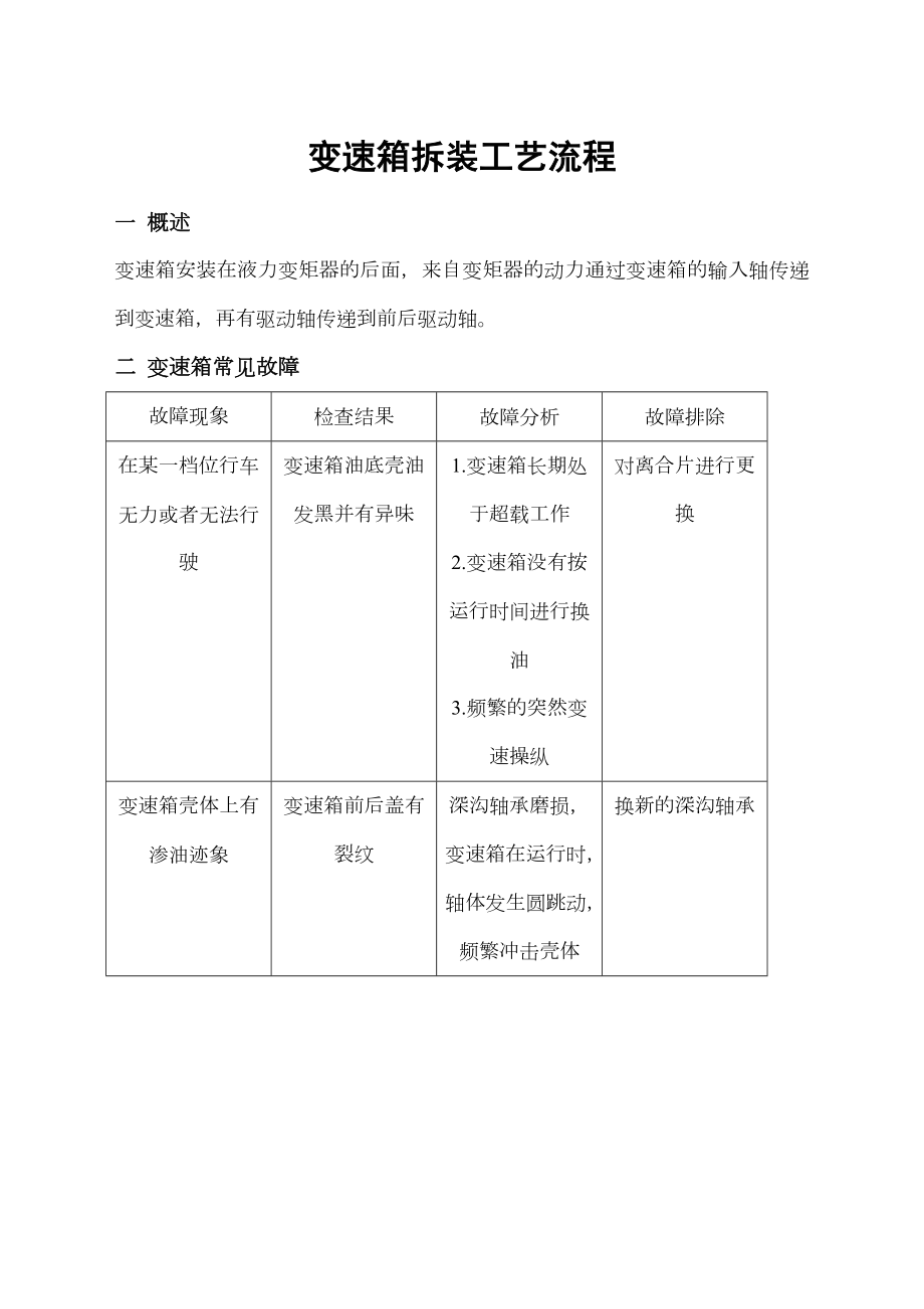 变速箱拆装工艺流程.docx_第1页