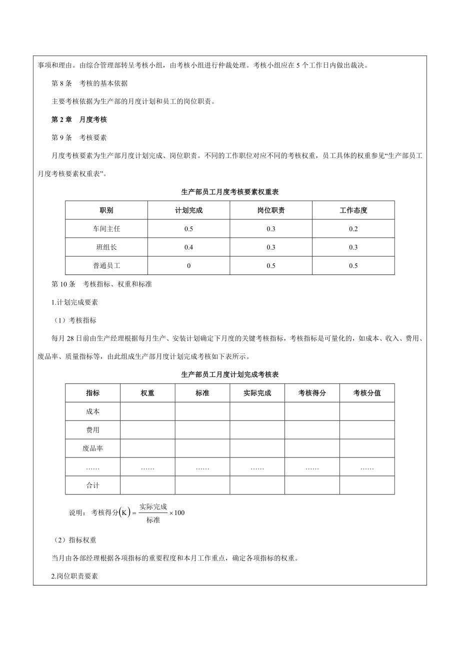 化工企业生产车间绩效考核制度-范本.doc_第2页