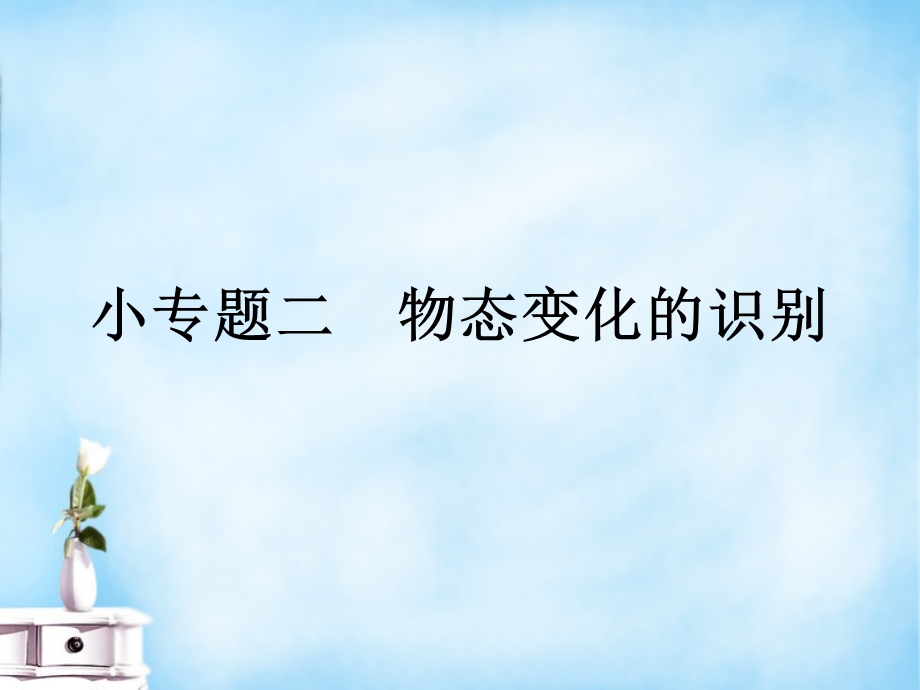 【课堂点睛】八年级物理上册小专题2物态变化的识别课件新版新人教版[精选文档].ppt_第1页