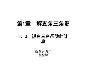 浙教版九年级数学下册习题课件：1.2　锐角三角函数的计算 (共11张PPT).ppt