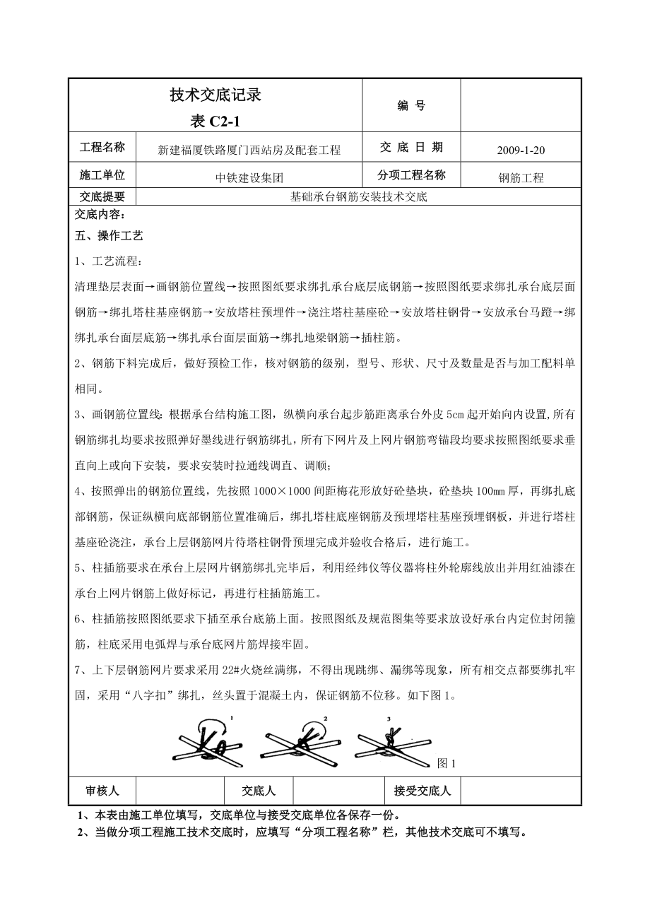 基础承台钢筋绑扎技术交底.doc_第2页