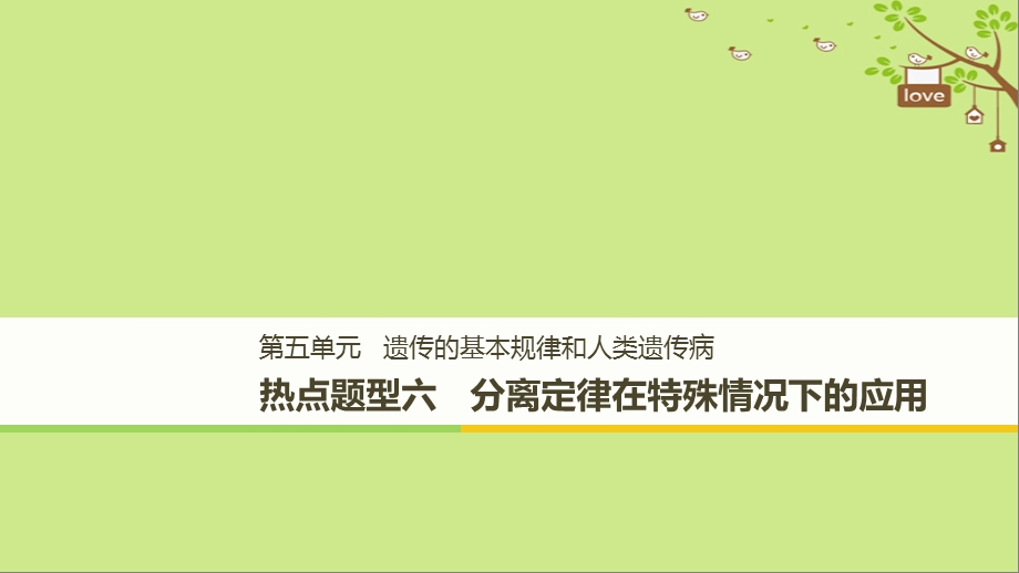 高考生物大一轮复习热点题型六分离定律在特殊情况下的应用课件397(共49张PPT).ppt_第1页