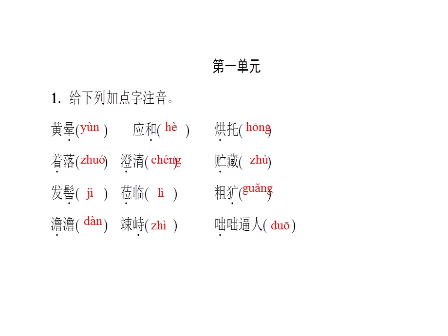 人教版语文河南专版七年级上册作业课件：专题复习一 字音字形(共33张PPT).ppt_第2页