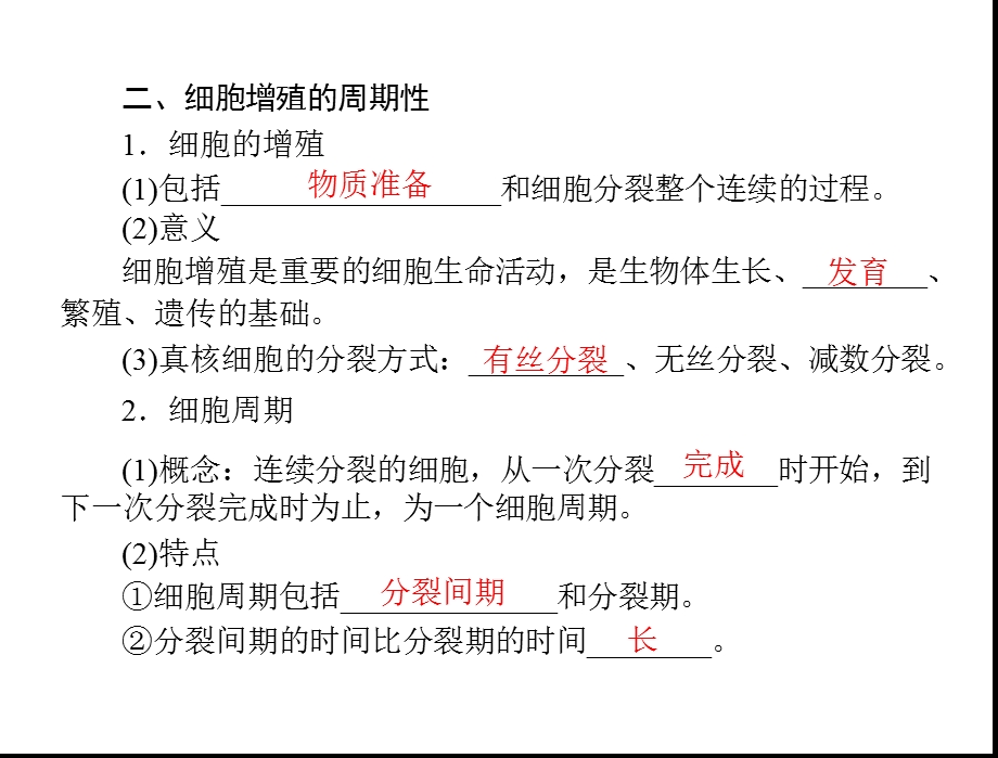 专题四考点1细胞的生长和增殖的周期性精选文档.ppt_第2页